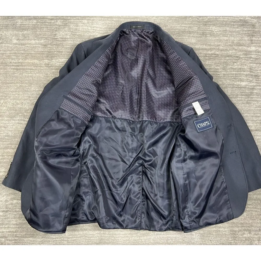 Chaps Blazer Mens 46L Gray Sport‎ Coat Jacket Longsleeve CA01129